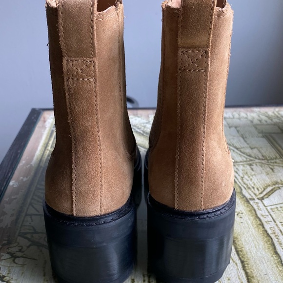 New Madewell Gwenda Platform Ankle Boot tan suede boots new without box size 9 - Picture 6 of 7